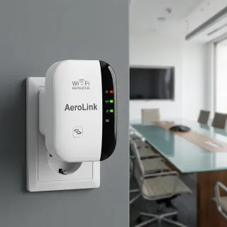 AeroLink WiFi Repeater Device Plugged In